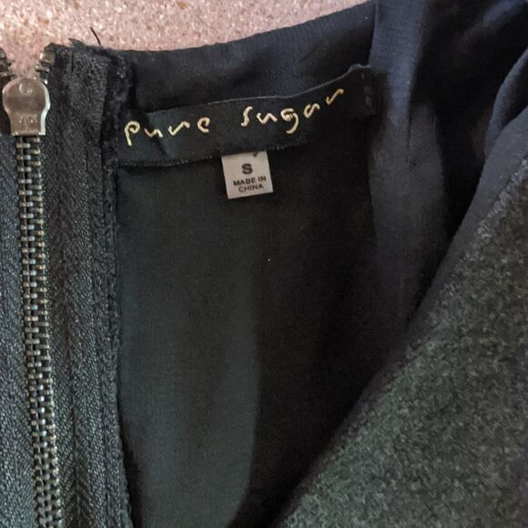 Black fitted career 100% cotton dress PURE SUGAR EXCELLENT CONDITION small - Picture 9 of 15